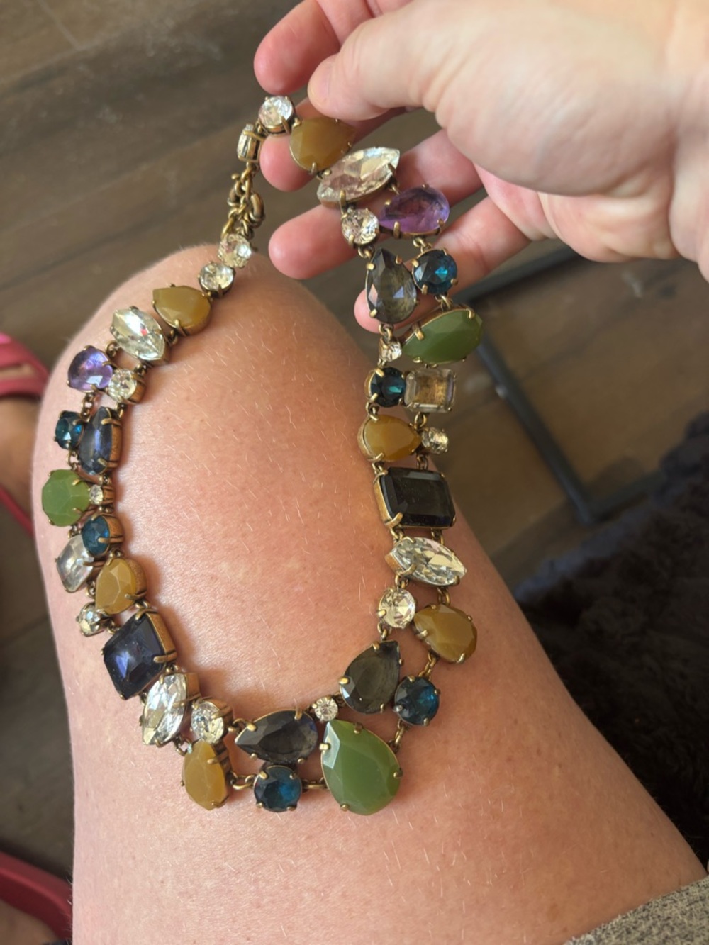 Multicolor Statement Gemstone Necklace - Women's Fashion Jewelry